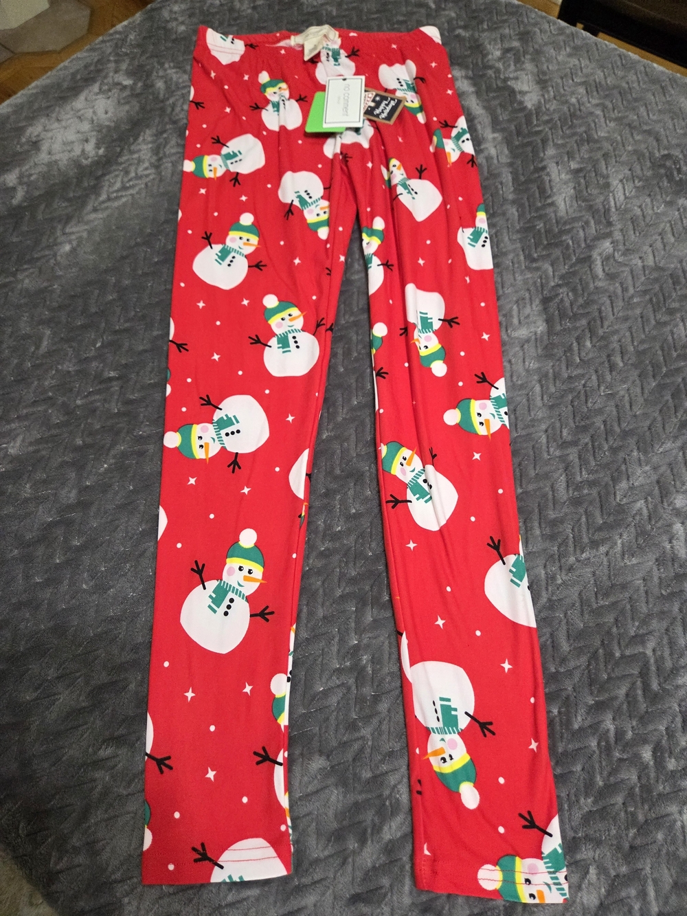 Red Snowman Print Holiday Leggings